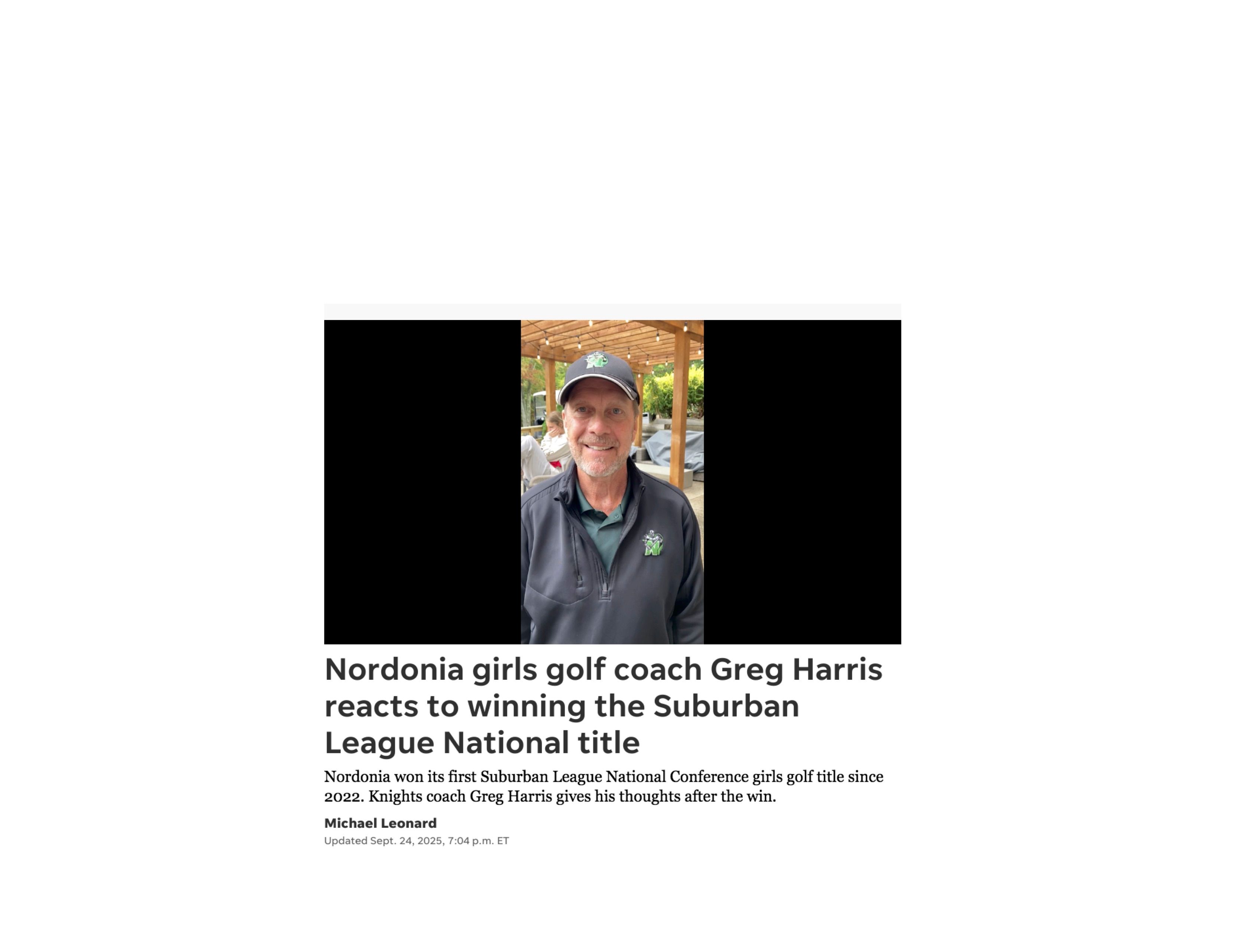 2025 09 24 Akron Beacon Journal Girls Golf Greg Harris Article Photo